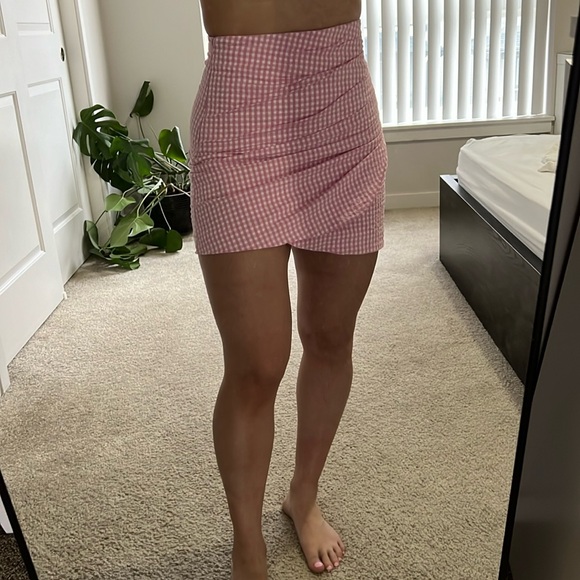 Zara Gingham Wrap Skirt - Picture 1 of 4